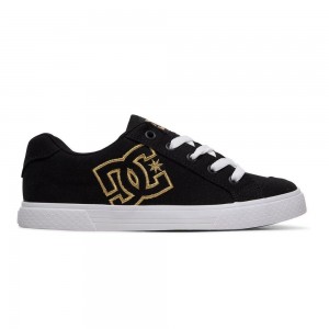 Dámské Skate Boty DC Shoes Chelsea Černé Zlaté | TGNX-82106