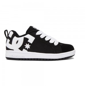 Dětské Skate Boty DC Shoes Court Graffik Černé Bílé | ZJDF-98463