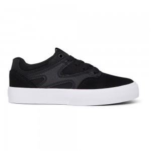 Dětské Skate Boty DC Shoes Kalis Vulc Černé Bílé | OXRB-09836