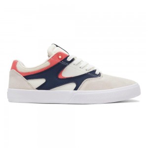 Pánské Skate Boty DC Shoes Kalis Vulc Bílé Tmavě Blankyt | CPDY-13852