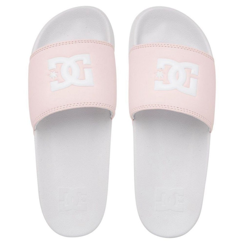 Dámské Sandály DC Shoes Slides Bílé Růžové | TXUO-87230