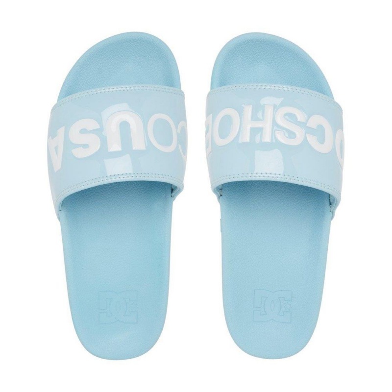 Dámské Sandály DC Shoes Slides Blankyt Bílé | SPUK-95781