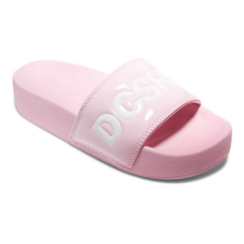 Dámské Sandály DC Shoes Slides Růžové Bílé | OTFW-06325