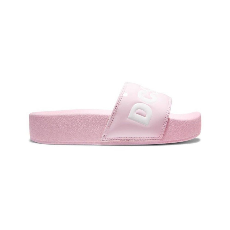 Dámské Sandály DC Shoes Slides Růžové Bílé | OTFW-06325