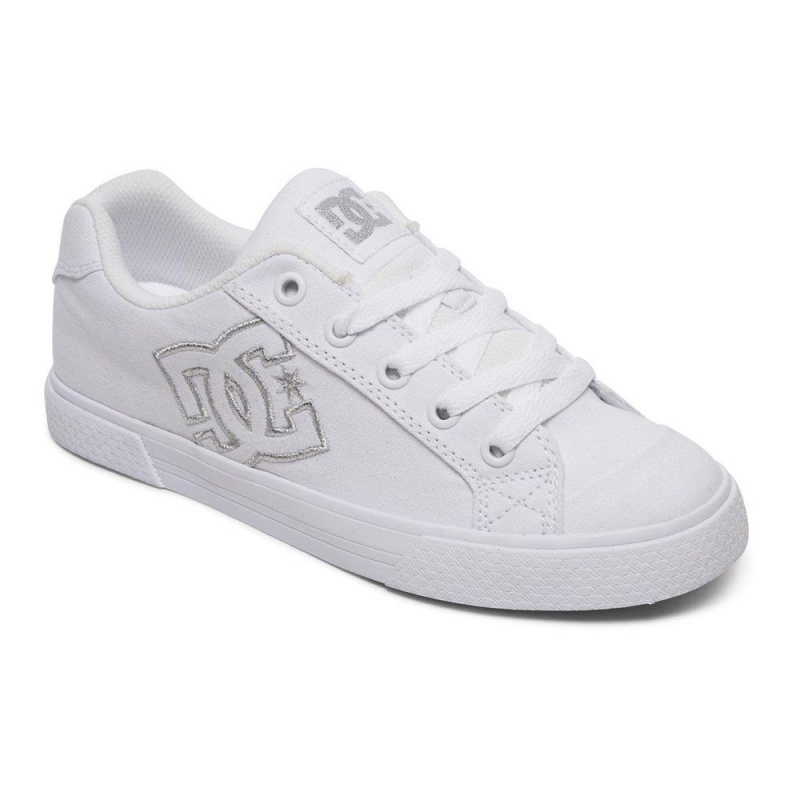 Dámské Skate Boty DC Shoes Chelsea Bílé Stříbrné | FETO-45612