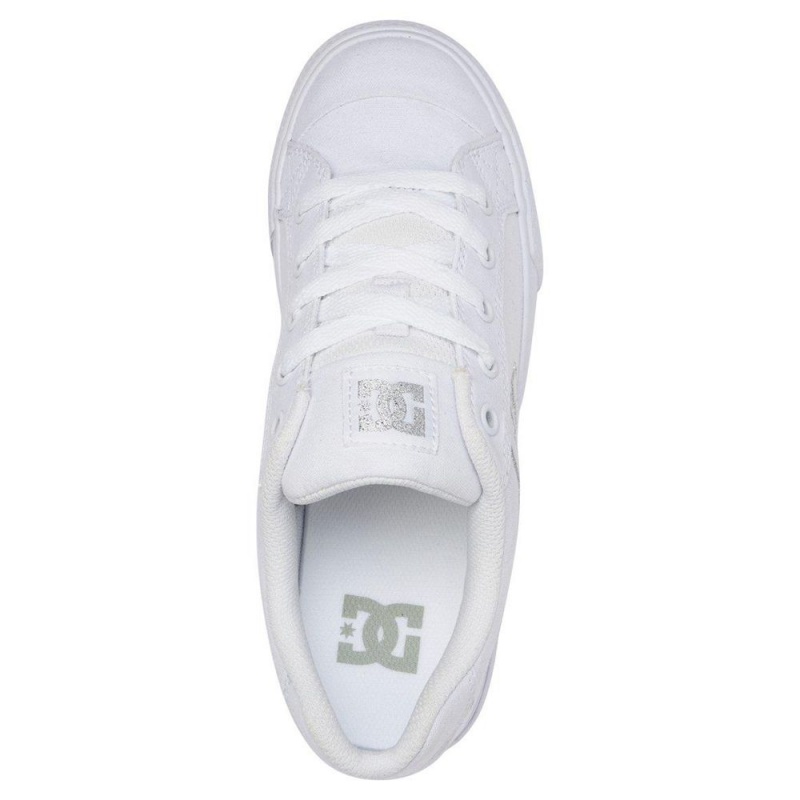 Dámské Skate Boty DC Shoes Chelsea Bílé Stříbrné | FETO-45612