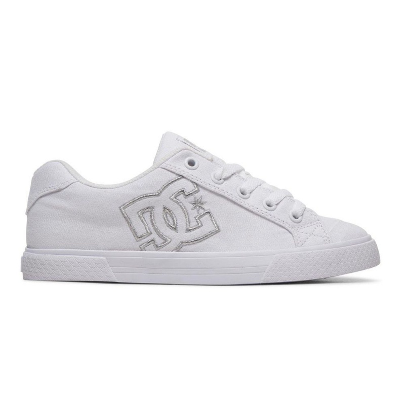 Dámské Skate Boty DC Shoes Chelsea Bílé Stříbrné | FETO-45612