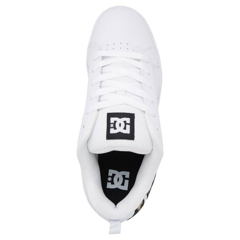 Dámské Skate Boty DC Shoes Court Graffik Bílé Leopard | RULY-72419