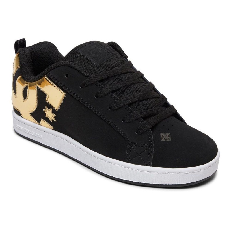 Dámské Skate Boty DC Shoes Court Graffik Černé Zlaté | IEQF-60718