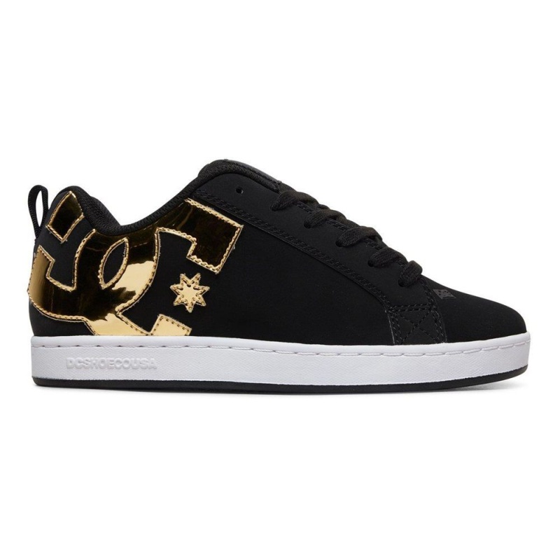 Dámské Skate Boty DC Shoes Court Graffik Černé Zlaté | IEQF-60718