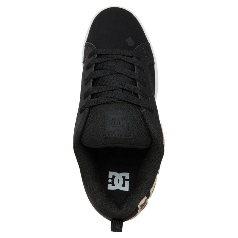 Dámské Skate Boty DC Shoes Court Graffik Černé Leopard | PUBM-50891