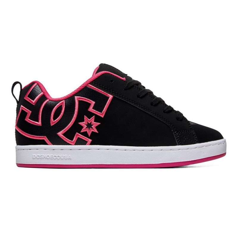 Dámské Skate Boty DC Shoes Court Graffik Černé Růžové | GRXE-13865