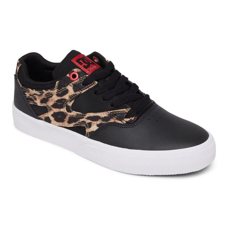 Dámské Skate Boty DC Shoes Kalis Vulc Černé Leopard | WTUS-17964