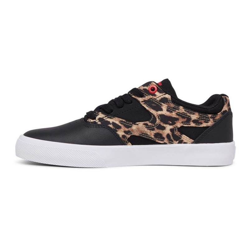 Dámské Skate Boty DC Shoes Kalis Vulc Černé Leopard | WTUS-17964