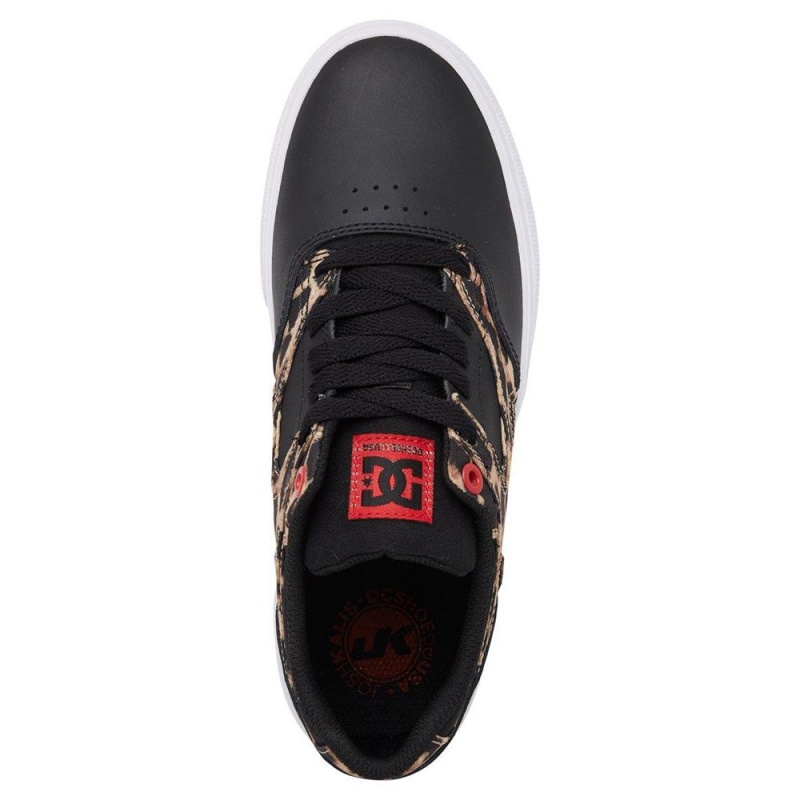 Dámské Skate Boty DC Shoes Kalis Vulc Černé Leopard | WTUS-17964