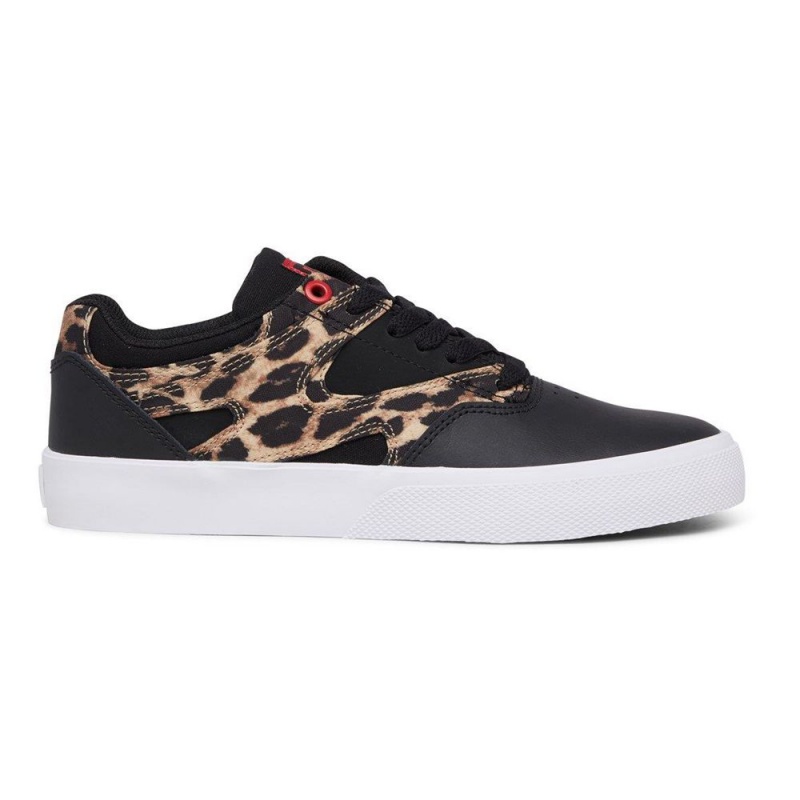 Dámské Skate Boty DC Shoes Kalis Vulc Černé Leopard | WTUS-17964