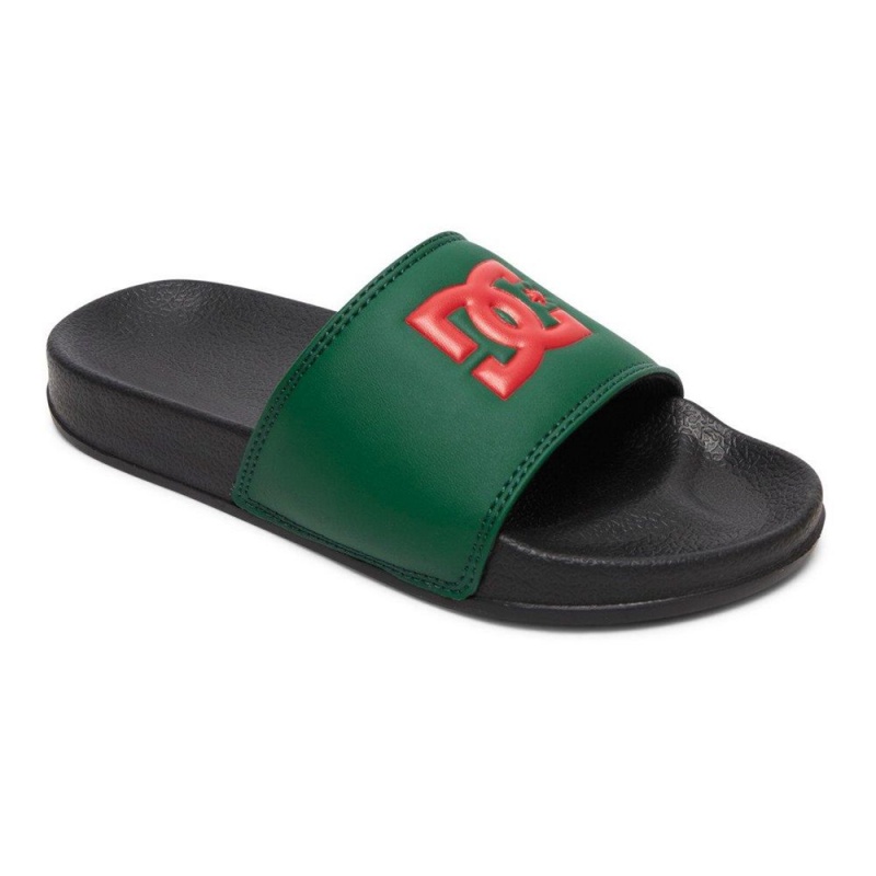 Dětské Sandály DC Shoes Slides Zelene Červené | LFDA-67204