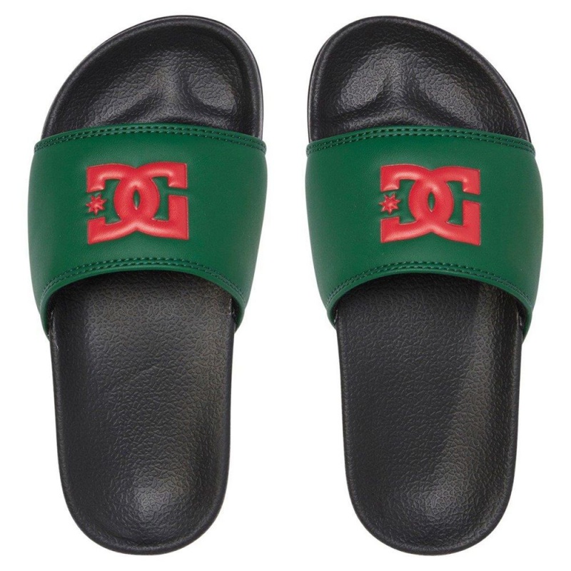 Dětské Sandály DC Shoes Slides Zelene Červené | LFDA-67204