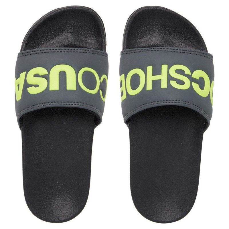 Dětské Sandály DC Shoes Slides Šedé Žluté | PICB-26714