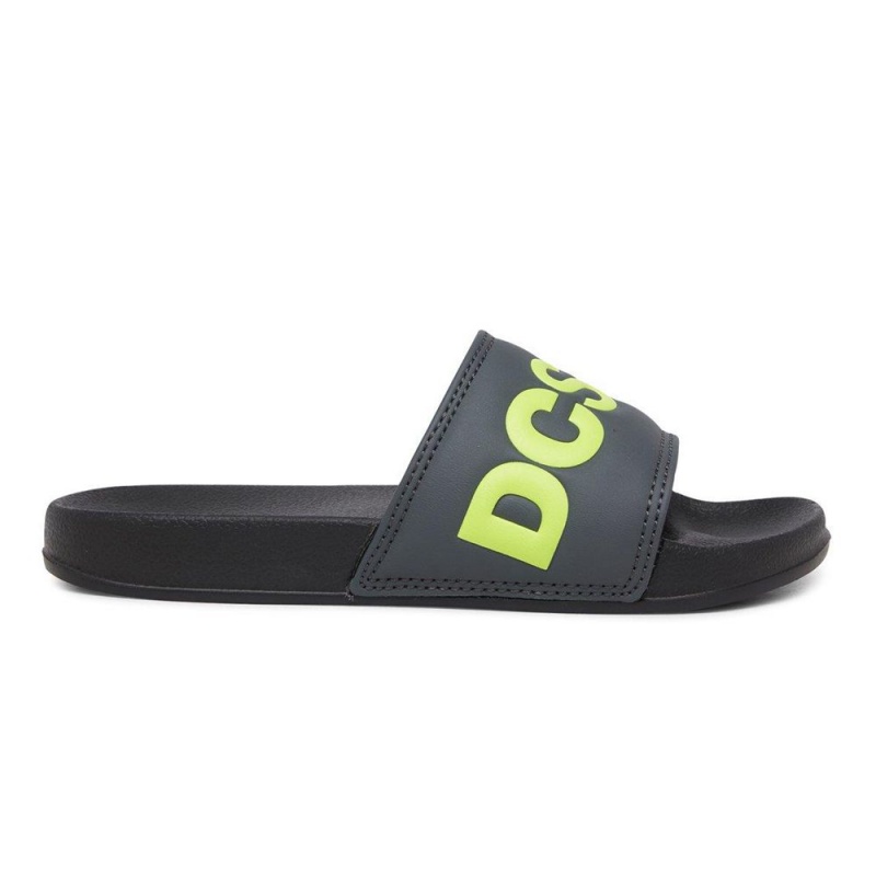 Dětské Sandály DC Shoes Slides Šedé Žluté | PICB-26714