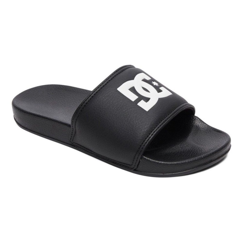 Dětské Sandály DC Shoes Slides Černé Bílé | KLGH-61390