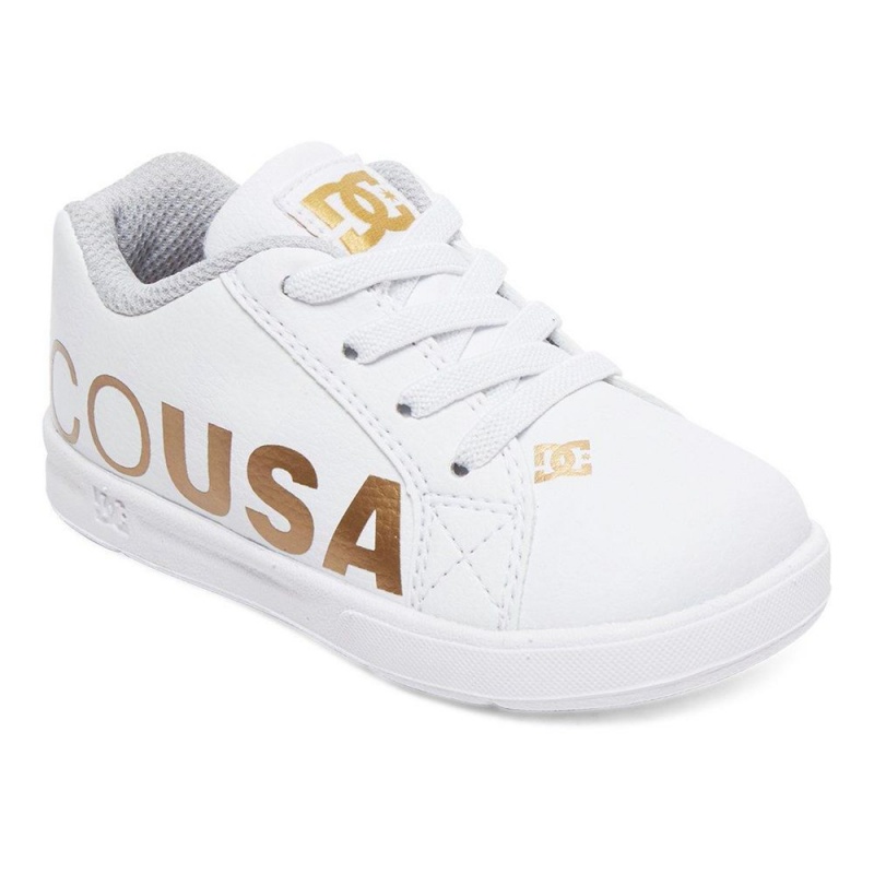 Dětské Skate Boty DC Shoes Court Graffik Bílé Zlaté | NJCU-83642