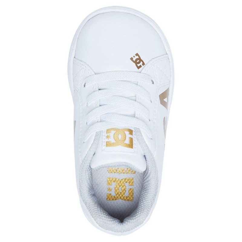 Dětské Skate Boty DC Shoes Court Graffik Bílé Zlaté | NJCU-83642