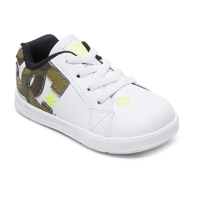 Dětské Skate Boty DC Shoes Court Graffik Bílé | JZFM-07562