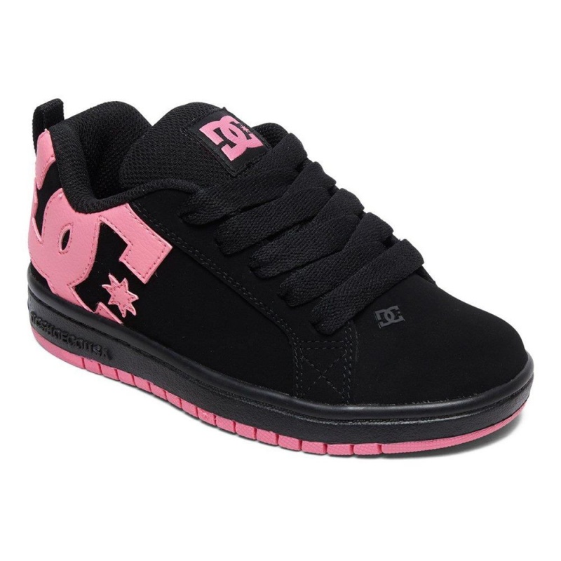 Dětské Skate Boty DC Shoes Court Graffik Černé Růžové | SHAY-08129