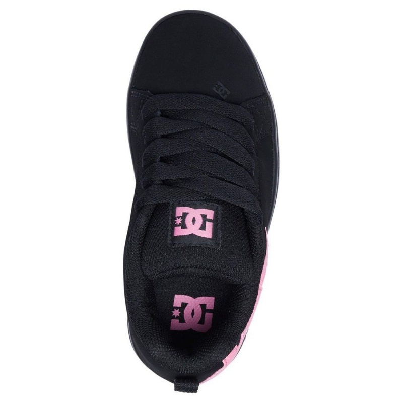 Dětské Skate Boty DC Shoes Court Graffik Černé Růžové | SHAY-08129