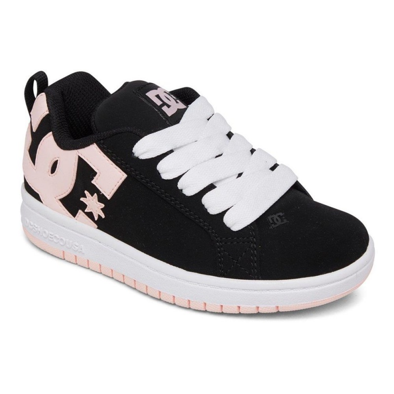 Dětské Skate Boty DC Shoes Court Graffik Černé Světle Růžové | TMGS-21679