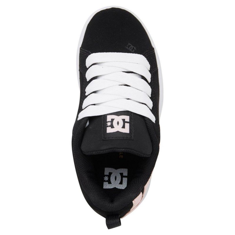 Dětské Skate Boty DC Shoes Court Graffik Černé Světle Růžové | TMGS-21679