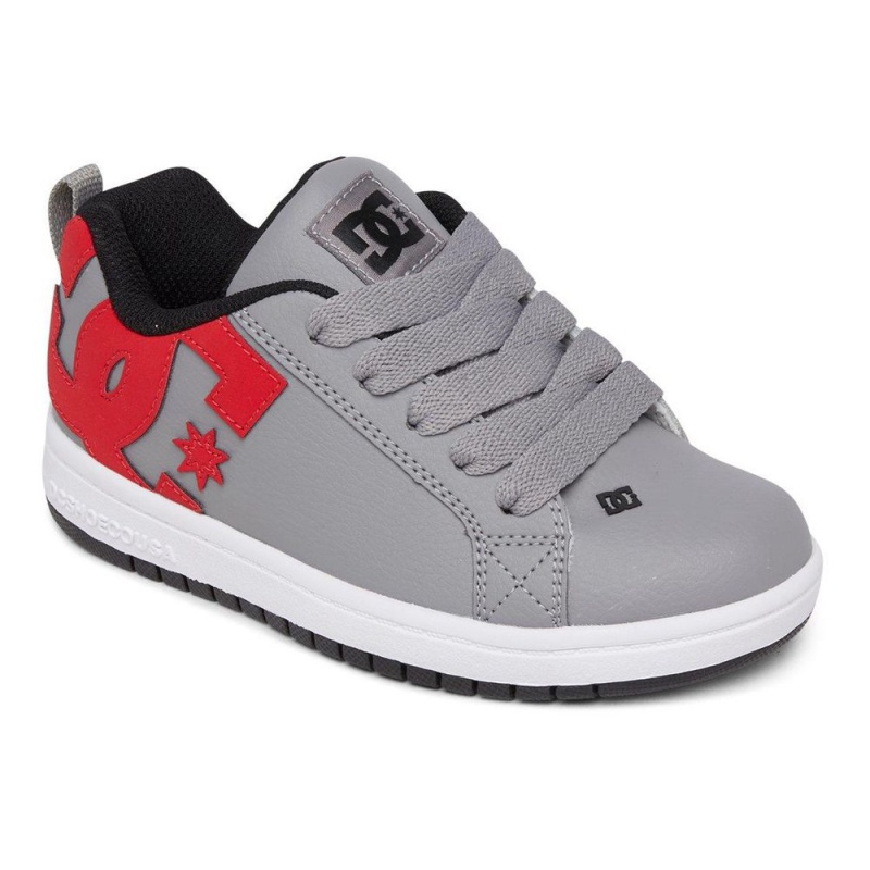 Dětské Skate Boty DC Shoes Court Graffik Šedé Červené | QFJU-84096