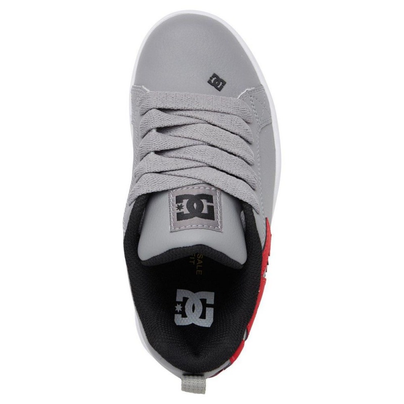 Dětské Skate Boty DC Shoes Court Graffik Šedé Červené | QFJU-84096