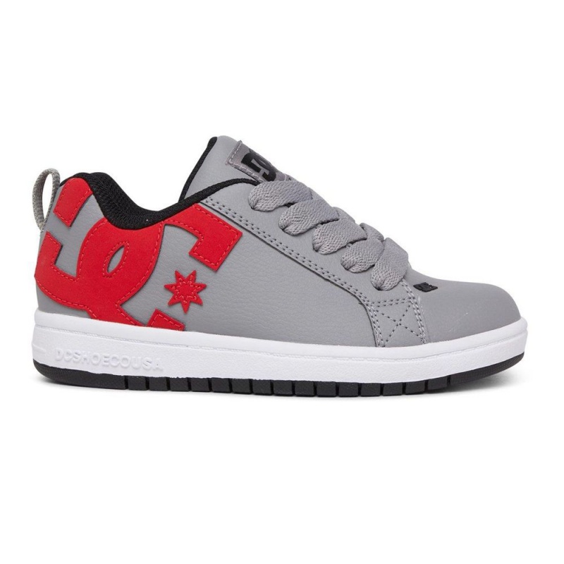 Dětské Skate Boty DC Shoes Court Graffik Šedé Červené | QFJU-84096