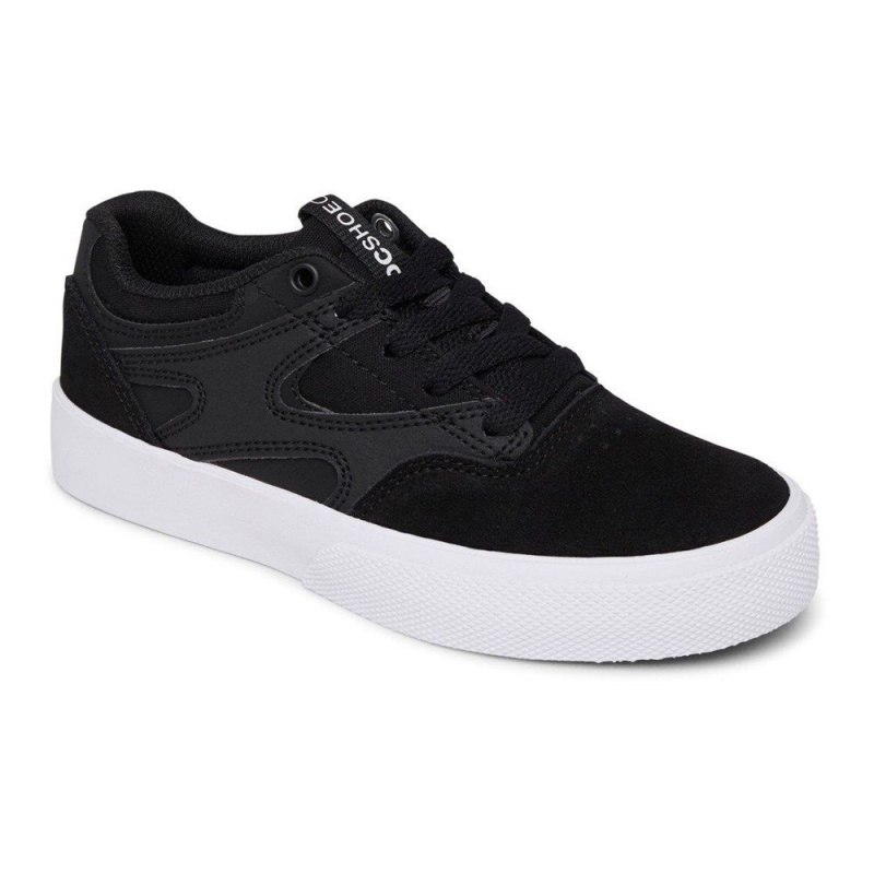 Dětské Skate Boty DC Shoes Kalis Vulc Černé Bílé | OXRB-09836