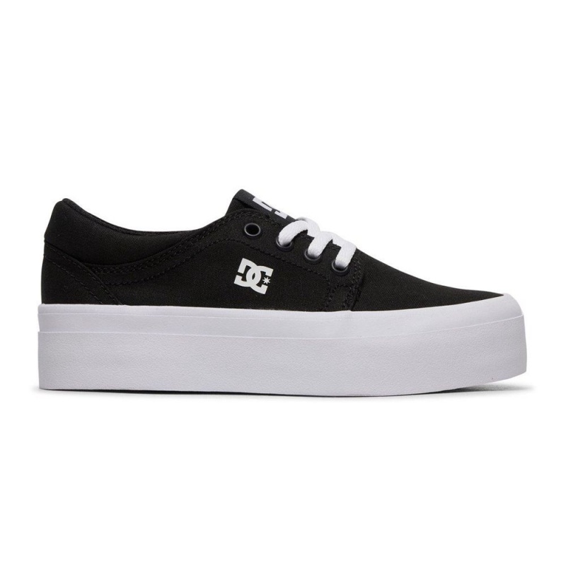 Dětské Skate Boty DC Shoes Trase Černé Bílé | WAYV-13890