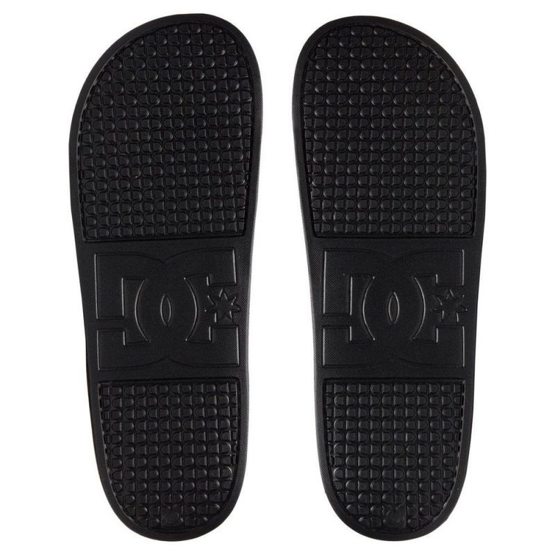 Pánské Sandály DC Shoes Slides Černé Bílé | KVFB-59218