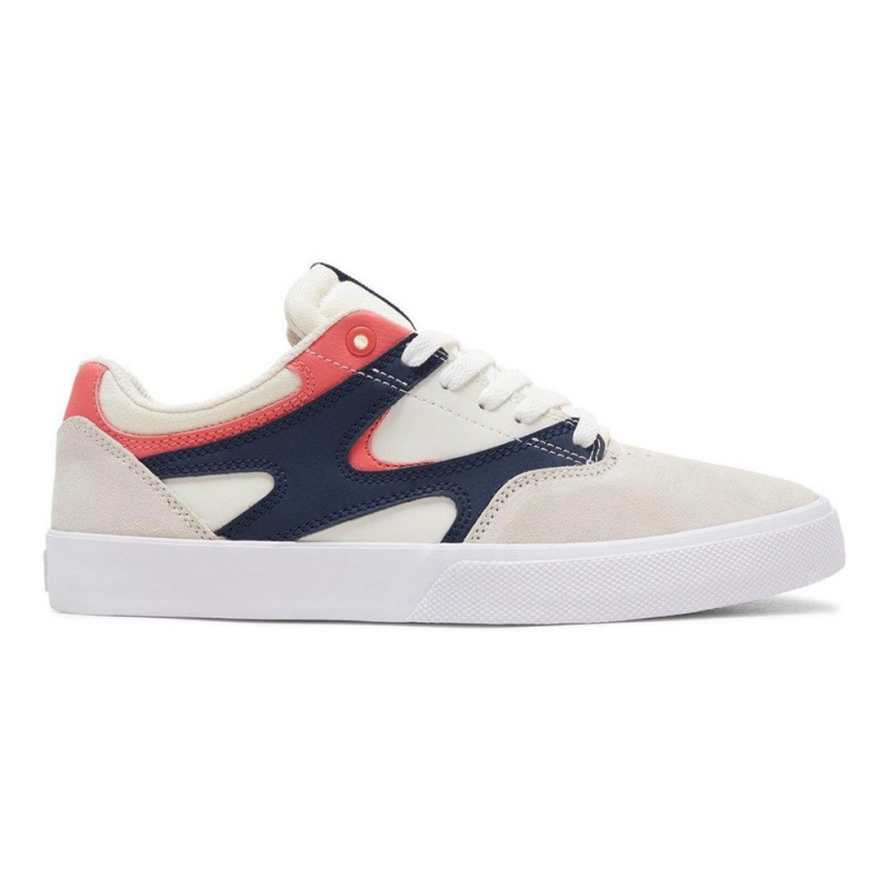 Pánské Skate Boty DC Shoes Kalis Vulc Bílé Tmavě Blankyt | CPDY-13852