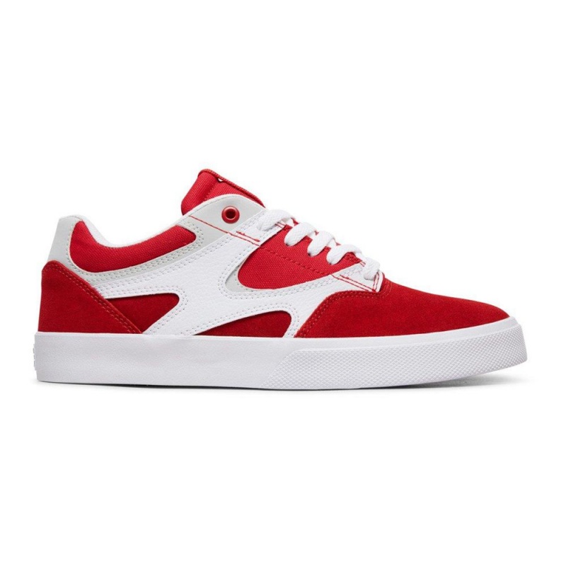 Pánské Skate Boty DC Shoes Kalis Vulc Červené Bílé | DJKZ-60743